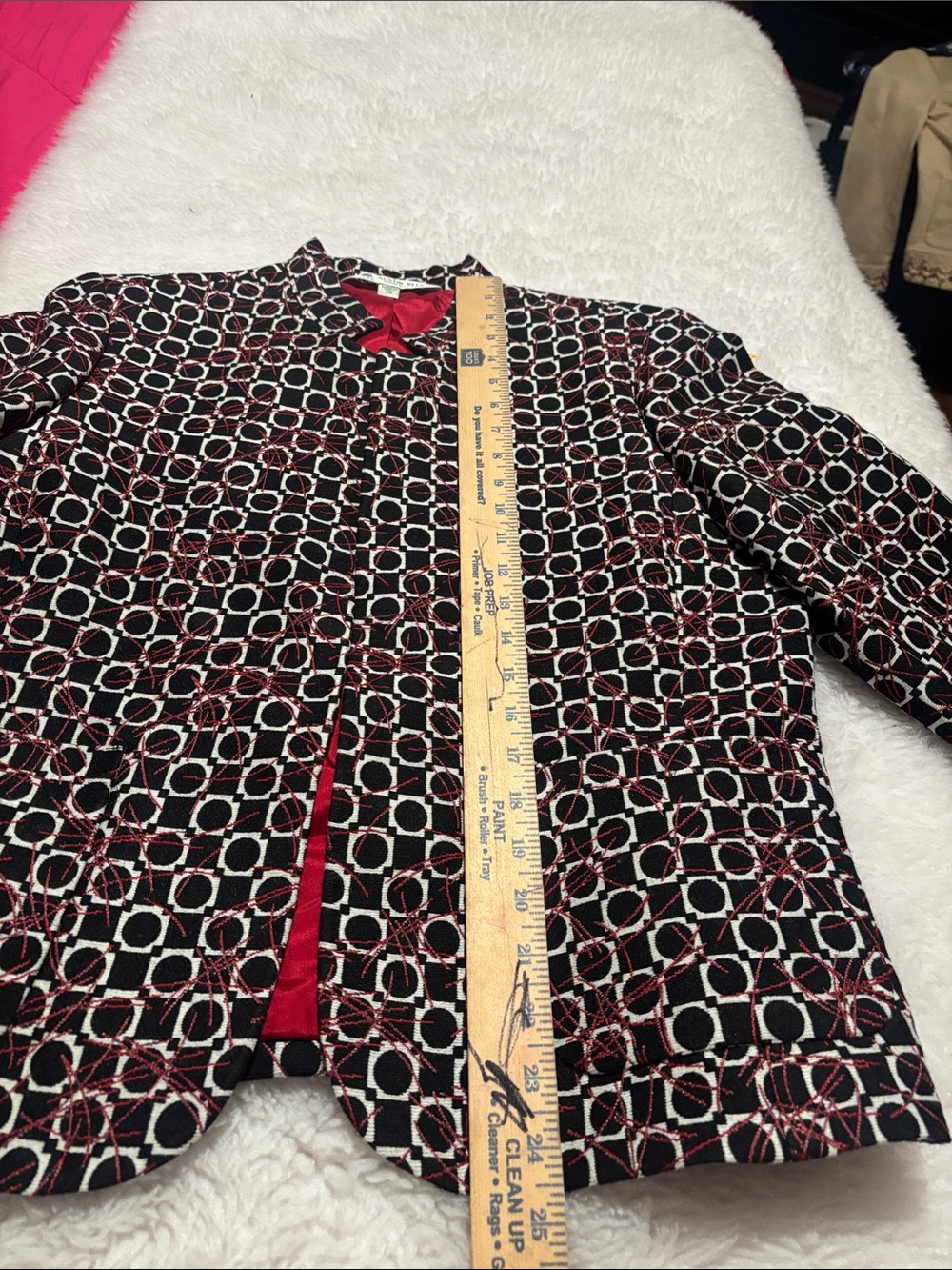 Austin Reed Black, Red & White Geometric Button-Down Shirt - Picture 8 of 9